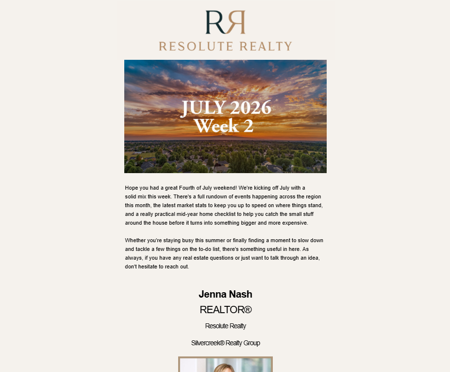 Example Silvercreek Social newsletter